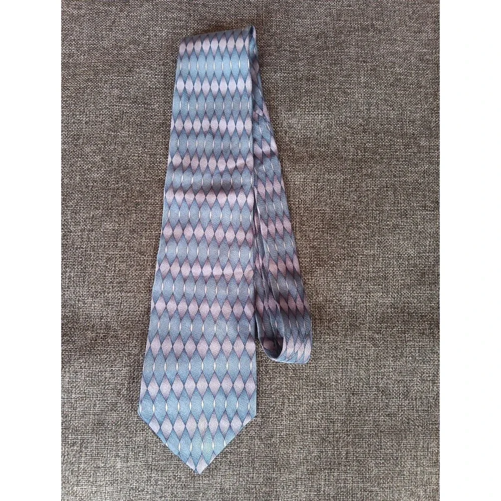 Tie 70s 80s 90s Y2K Mens Grateful Dead Silk Blue Silver 4 Wide 58 Long